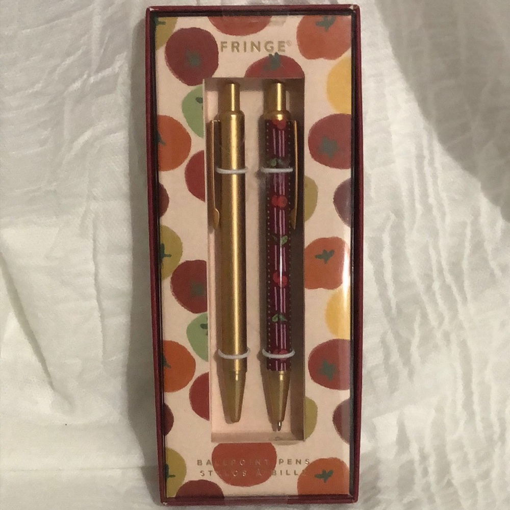 Fringe Studio Gold and Red Patterned Ballpoint Pen Duo